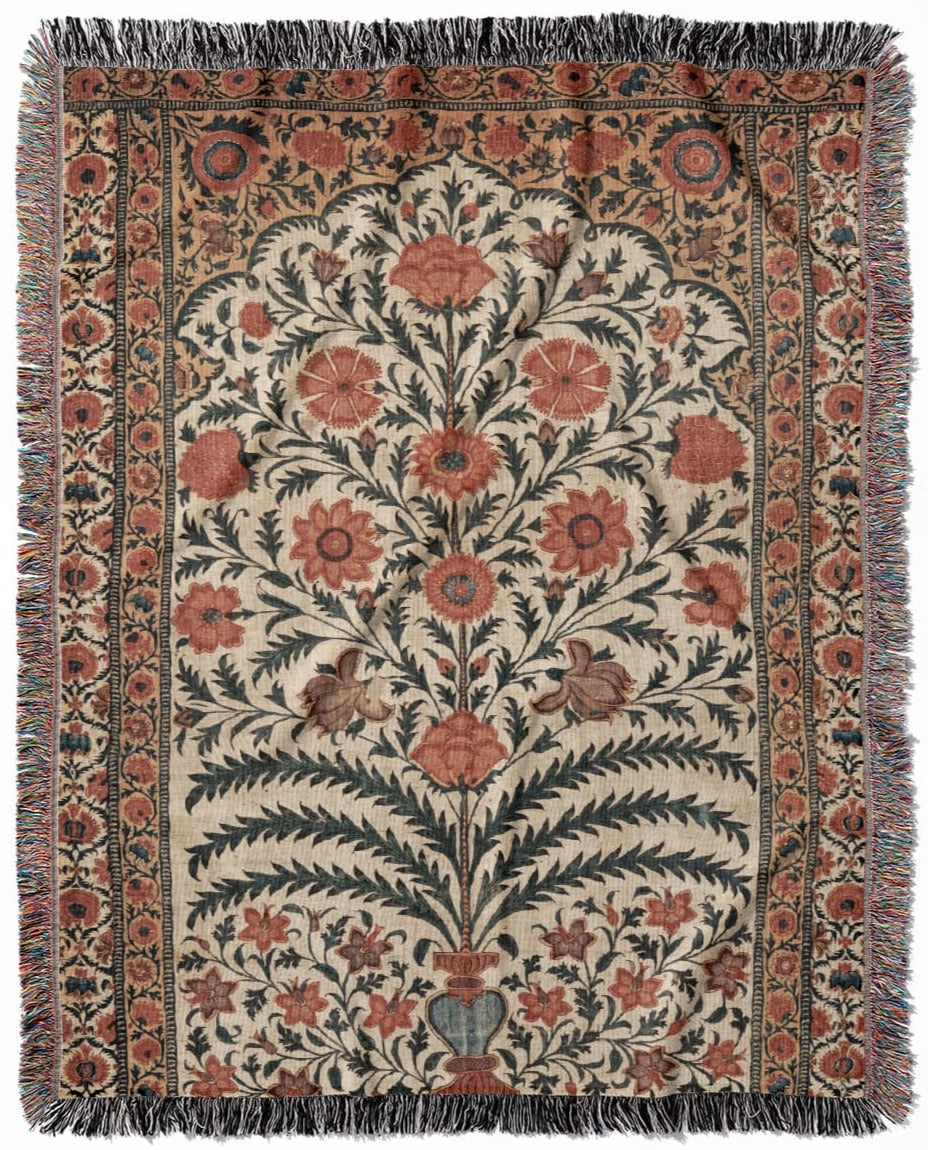 Floral woven throw blanket hotsell