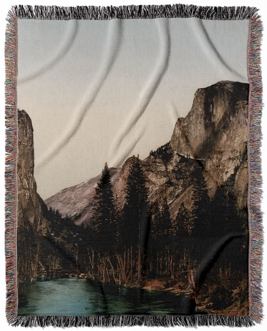 Yosemite National Park Woven Blanket Half Dome Cozy Cotton Throw B Public Art Garden